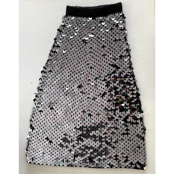 Joan Vass Sz S Knit Sequin 2 Piece Dress Black Wool Glam Party Knitted Dramatic - Picture 9 of 16